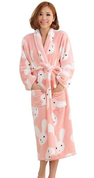 Ladys Long Bathrobes Housecoat Sleepwear Nightgown Loungewear