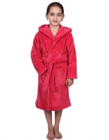 Girls Hooded Plush Robe Soft Fleece Bathrobe